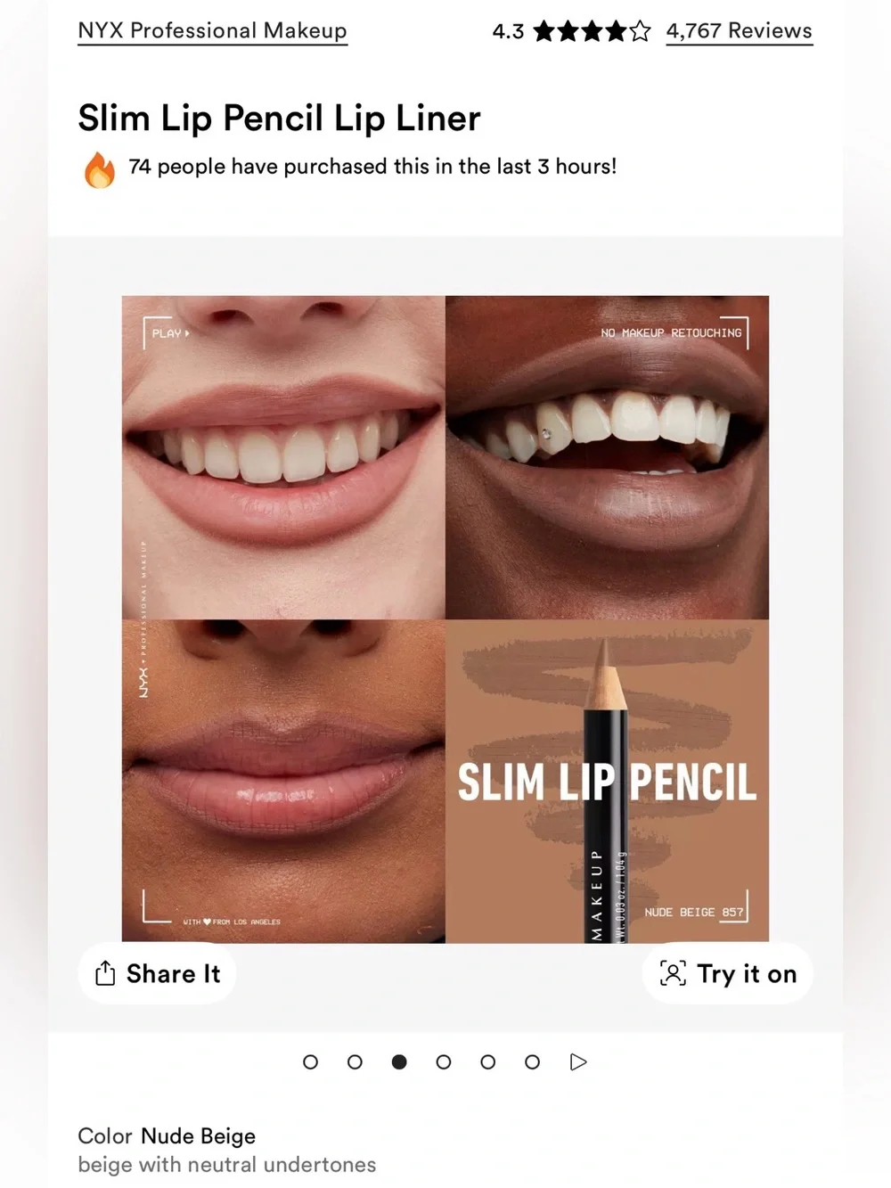 Bundle of 6 lip liners